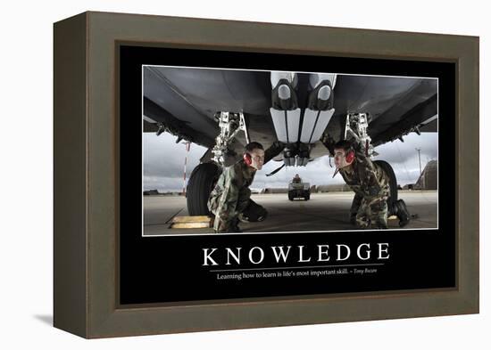 Knowledge: Inspirational Quote and Motivational Poster-null-Framed Premier Image Canvas