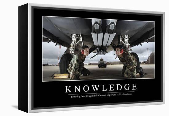 Knowledge: Inspirational Quote and Motivational Poster-null-Framed Premier Image Canvas