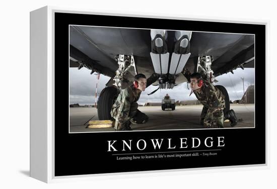 Knowledge: Inspirational Quote and Motivational Poster-null-Framed Premier Image Canvas