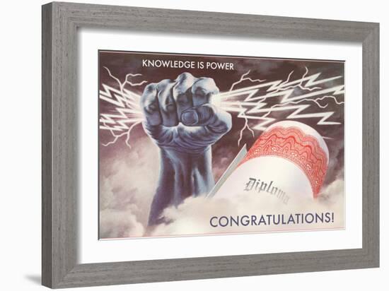 Knowledge is Power, Congratulations, Diploma, Graduation-null-Framed Art Print