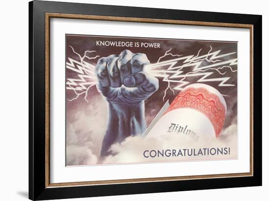 Knowledge is Power, Congratulations, Diploma, Graduation-null-Framed Art Print