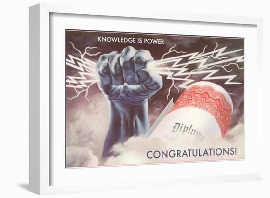 Knowledge is Power, Congratulations, Diploma, Graduation-null-Framed Art Print