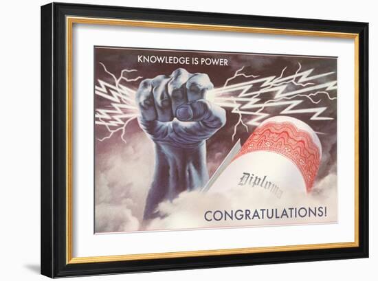 Knowledge is Power, Congratulations, Diploma, Graduation-null-Framed Art Print