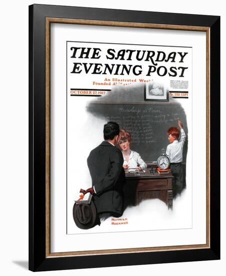"Knowledge is Power" Saturday Evening Post Cover, October 27,1917-Norman Rockwell-Framed Giclee Print