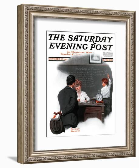 "Knowledge is Power" Saturday Evening Post Cover, October 27,1917-Norman Rockwell-Framed Giclee Print