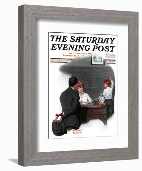 "Knowledge is Power" Saturday Evening Post Cover, October 27,1917-Norman Rockwell-Framed Giclee Print