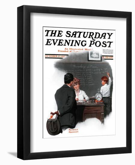 "Knowledge is Power" Saturday Evening Post Cover, October 27,1917-Norman Rockwell-Framed Giclee Print