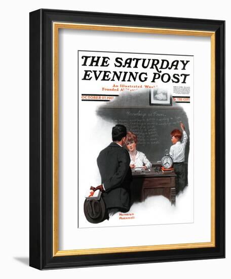 "Knowledge is Power" Saturday Evening Post Cover, October 27,1917-Norman Rockwell-Framed Giclee Print