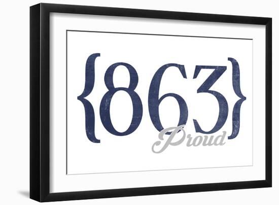 Knoxville, Tennessee - 863 Area Code (Blue)-Lantern Press-Framed Art Print