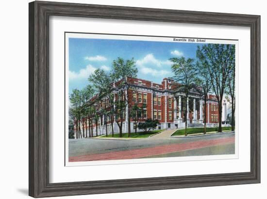 Knoxville, Tennessee - Exterior View of Knoxville High School-Lantern Press-Framed Art Print