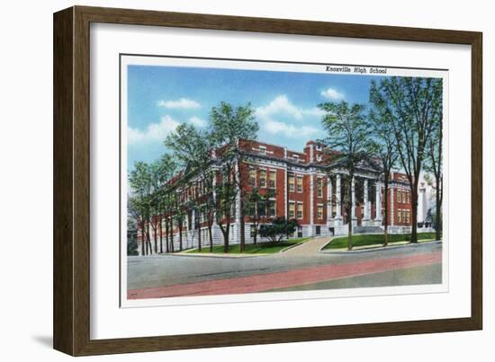 Knoxville, Tennessee - Exterior View of Knoxville High School-Lantern Press-Framed Art Print