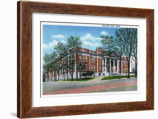 Knoxville, Tennessee - Exterior View of Knoxville High School-Lantern Press-Framed Art Print