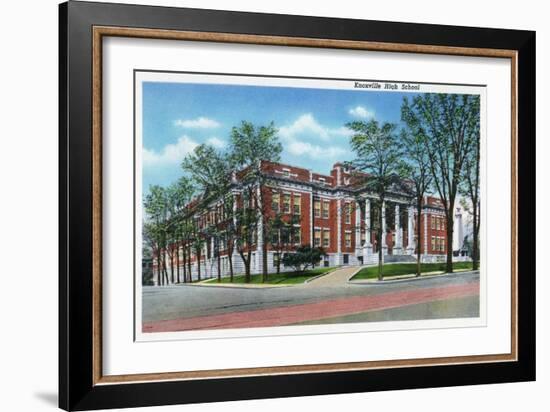 Knoxville, Tennessee - Exterior View of Knoxville High School-Lantern Press-Framed Art Print