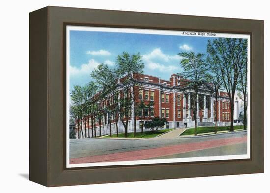 Knoxville, Tennessee - Exterior View of Knoxville High School-Lantern Press-Framed Stretched Canvas