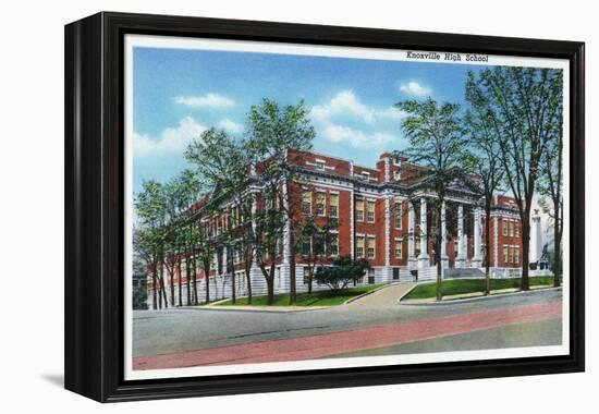 Knoxville, Tennessee - Exterior View of Knoxville High School-Lantern Press-Framed Stretched Canvas