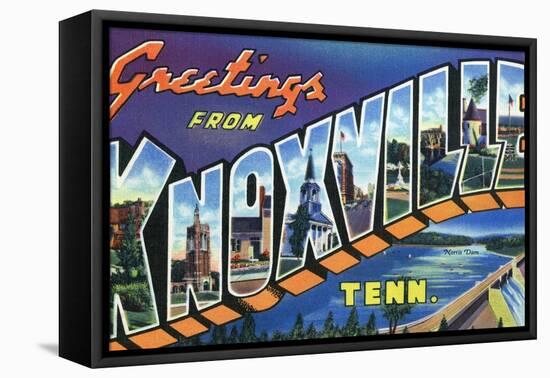 Knoxville, Tennessee - Large Letter Scenes-Lantern Press-Framed Stretched Canvas