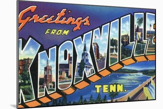 Knoxville, Tennessee - Large Letter Scenes-Lantern Press-Mounted Art Print