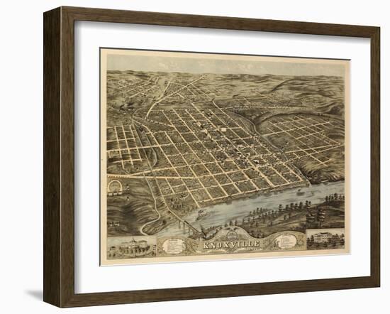 Knoxville, Tennessee - Panoramic Map-Lantern Press-Framed Art Print