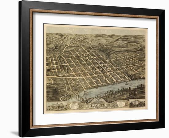 Knoxville, Tennessee - Panoramic Map-Lantern Press-Framed Art Print