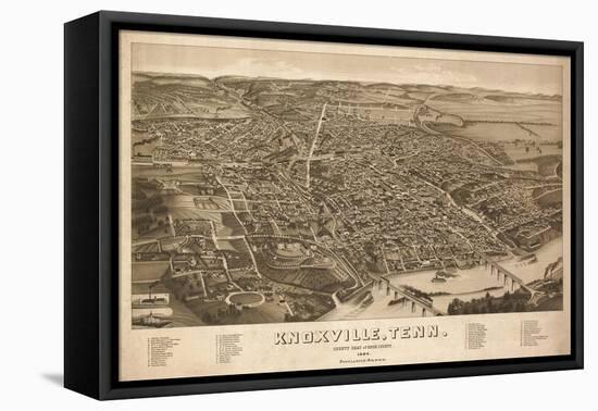 Knoxville, Tennessee - Panoramic Map-Lantern Press-Framed Stretched Canvas