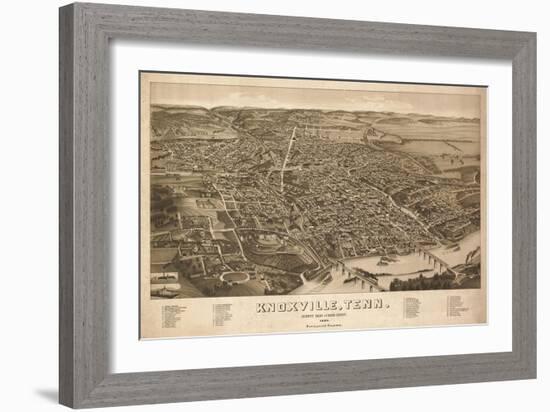 Knoxville, Tennessee - Panoramic Map-Lantern Press-Framed Art Print