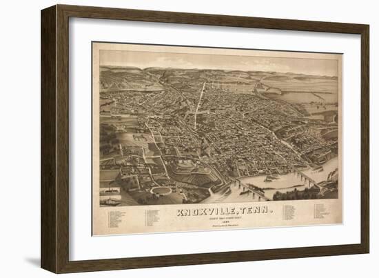 Knoxville, Tennessee - Panoramic Map-Lantern Press-Framed Art Print