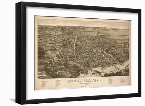 Knoxville, Tennessee - Panoramic Map-Lantern Press-Framed Art Print