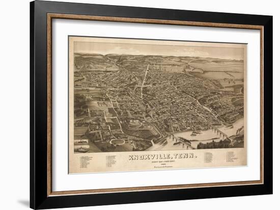 Knoxville, Tennessee - Panoramic Map-Lantern Press-Framed Art Print