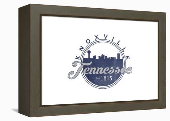 Knoxville, Tennessee - Skyline Seal (Blue)-Lantern Press-Framed Stretched Canvas