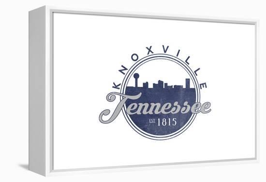 Knoxville, Tennessee - Skyline Seal (Blue)-Lantern Press-Framed Stretched Canvas