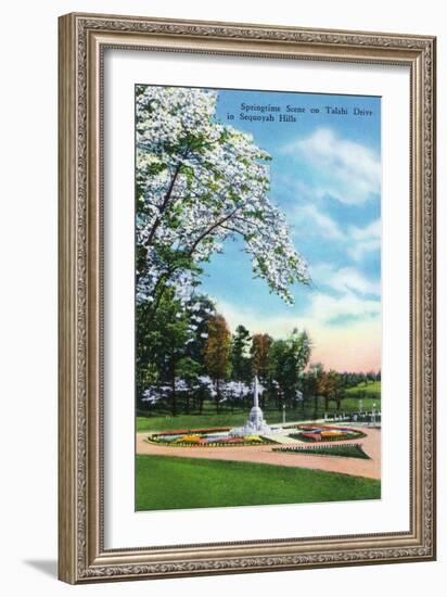 Knoxville, Tennessee - Springtime Scene on Talahi Drive in the Sequoyah Hills-Lantern Press-Framed Art Print