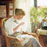 The Seamstress, 1914-Knud Larsen-Framed Giclee Print