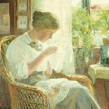 The Seamstress, 1914-Knud Larsen-Framed Giclee Print