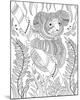 Koala Bee And Bamboo Coloring Art-null-Mounted Coloring Poster