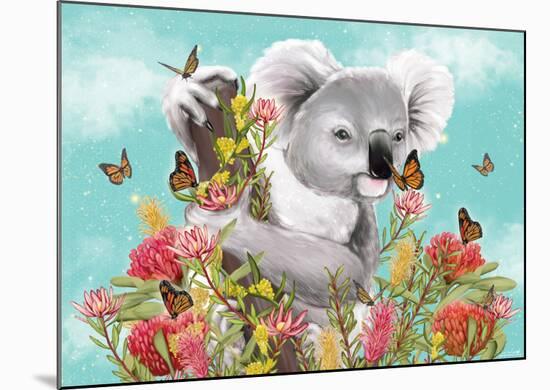 Koala Butterfly-Lilly Perrott-Mounted Art Print