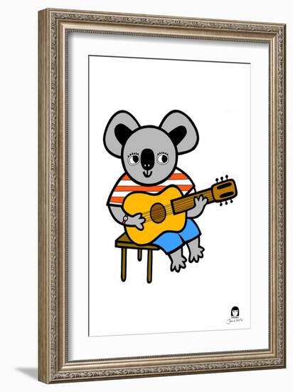 Koala with Guitar-Jane Foster-Framed Art Print