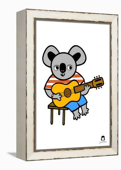 Koala with Guitar-Jane Foster-Framed Stretched Canvas