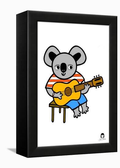 Koala with Guitar-Jane Foster-Framed Stretched Canvas