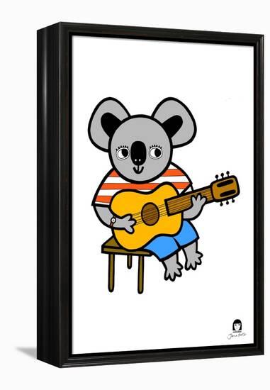 Koala with Guitar-Jane Foster-Framed Stretched Canvas