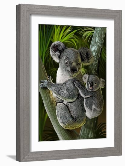 Koala-Lantern Press-Framed Premium Giclee Print