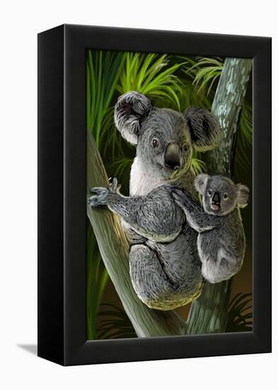 Koala-Lantern Press-Framed Stretched Canvas