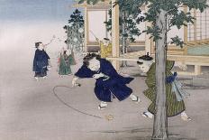 Spinning Top and Blowing Bubbles from the Series 'Children's Games', 1888-Kobayashi Eitaku-Giclee Print