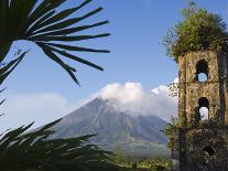 Church Belfry Ruins and Volcanic Cone, Bicol Province, Luzon Island, Philippines-Kober Christian-Photographic Print