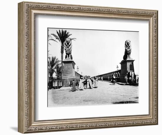 Kobri El Gezira Bridge, Cairo, C.1880-J. Pascal Sebah-Framed Photographic Print