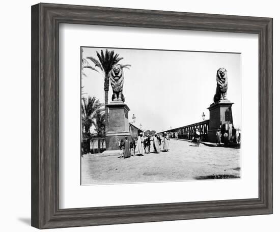 Kobri El Gezira Bridge, Cairo, C.1880-J. Pascal Sebah-Framed Photographic Print