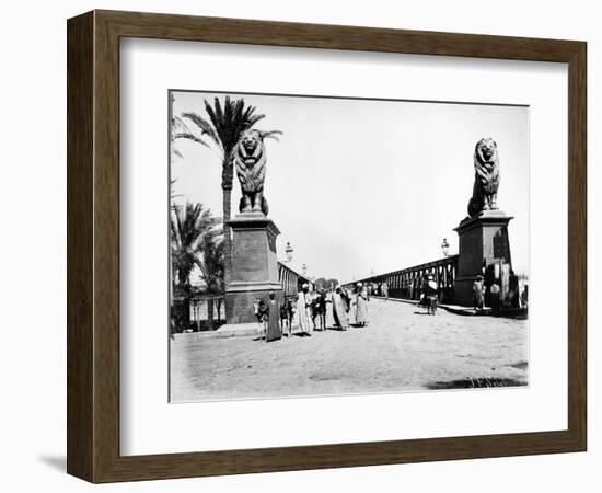 Kobri El Gezira Bridge, Cairo, C.1880-J. Pascal Sebah-Framed Photographic Print