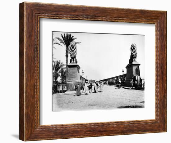 Kobri El Gezira Bridge, Cairo, C.1880-J. Pascal Sebah-Framed Photographic Print