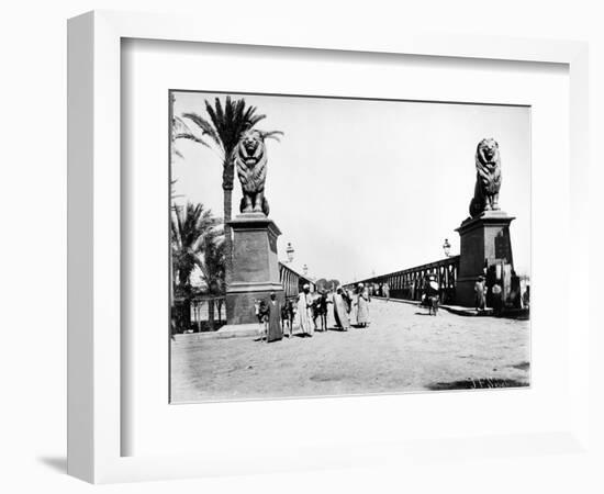 Kobri El Gezira Bridge, Cairo, C.1880-J. Pascal Sebah-Framed Photographic Print