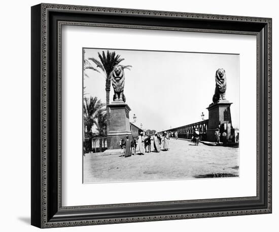 Kobri El Gezira Bridge, Cairo, C.1880-J. Pascal Sebah-Framed Photographic Print