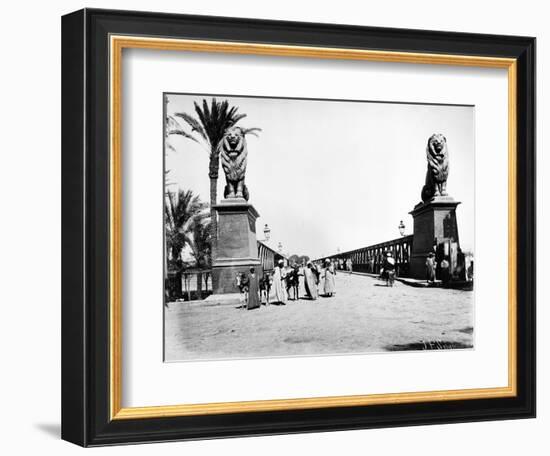 Kobri El Gezira Bridge, Cairo, C.1880-J. Pascal Sebah-Framed Photographic Print